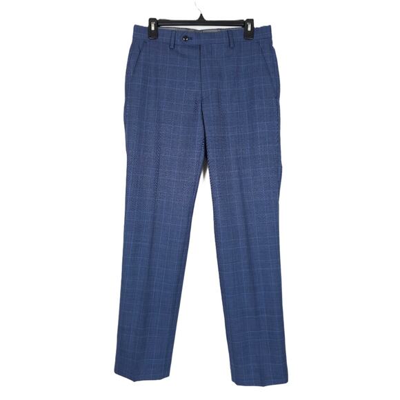 Michael Kors Men's Classic-Fit Stretch Wool Suit Pants Blue Plaid 42x30 NWT - Picture 2 of 6
